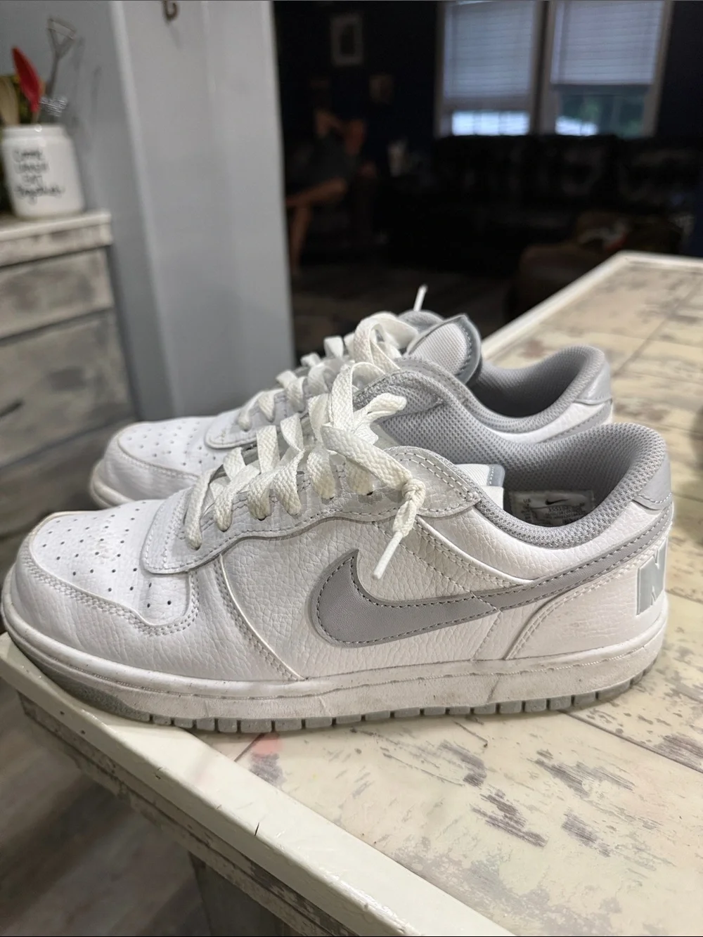 Nike' White & Grey Low-Top Sneakers